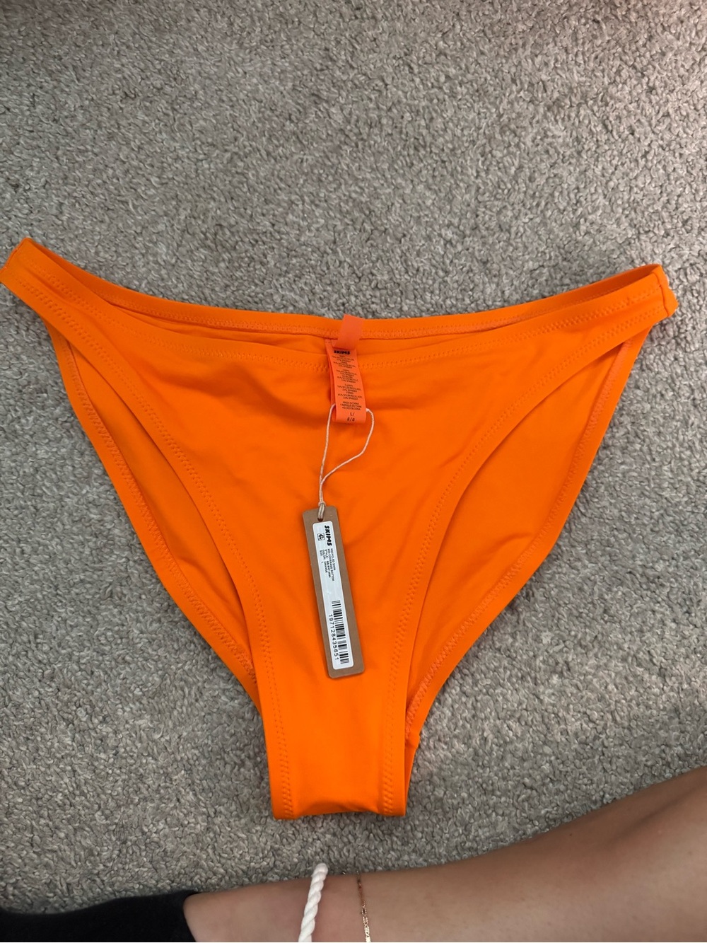 SKIMS recycled swim mid coverage Orange Bikini Bottoms large